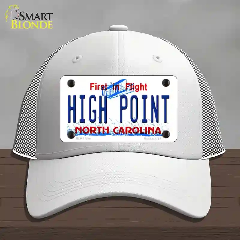 HAT19-MLP-11848 High Point North Carolina Novelty License Plate Hat, Mesh - White