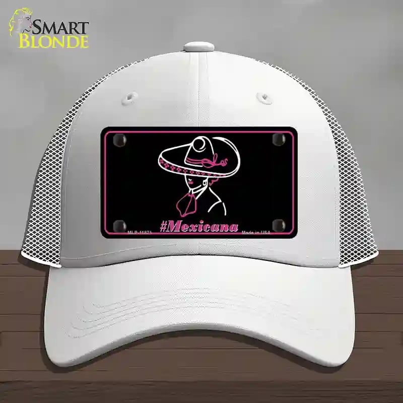 HAT19-MLP-11871 Hashtag Mexicana Novelty License Plate Hat, Mesh - White