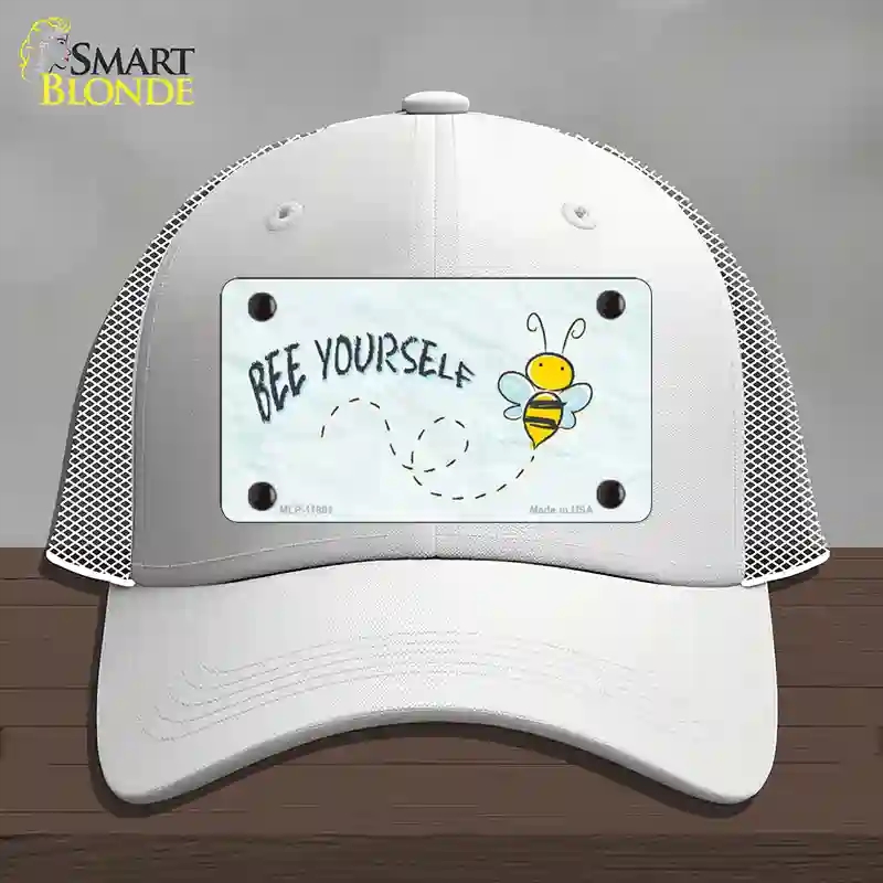 HAT19-MLP-11891 Bee Yourself Novelty License Plate Hat, Mesh - White