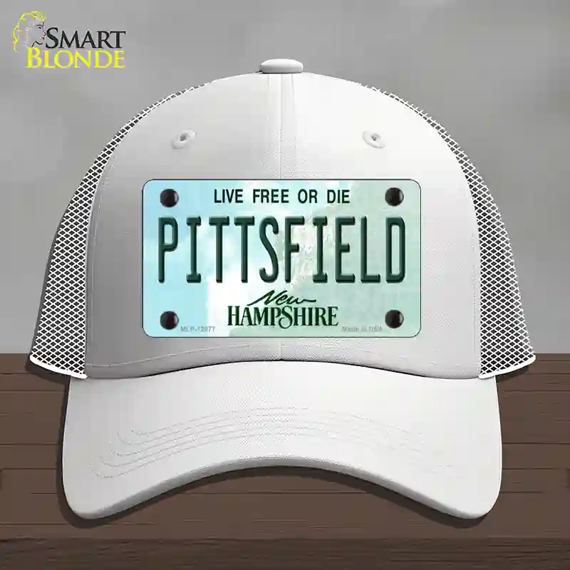 HAT19-MLP-12077 Pittsfield   Hampshire State Novelty License Plate Hat, Mesh - White