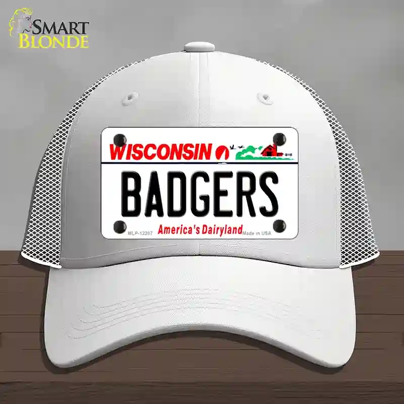 HAT19-MLP-12207 decalrs Wisconsin Novelty License Plate Hat, Mesh - White