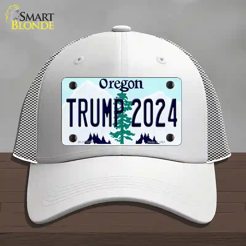 HAT19-MLP-12250 Trump 2024 Oregon Novelty License Plate Hat, Mesh - White