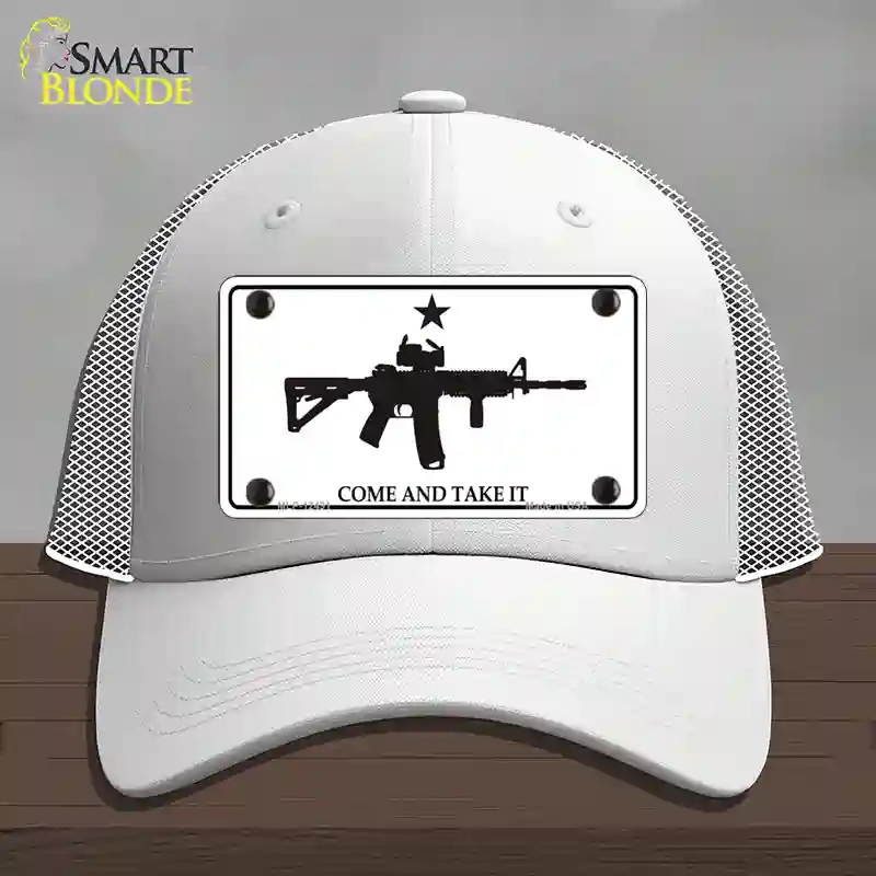 HAT19-MLP-12491 Come & Take It Novelty License Plate Hat, Mesh - White