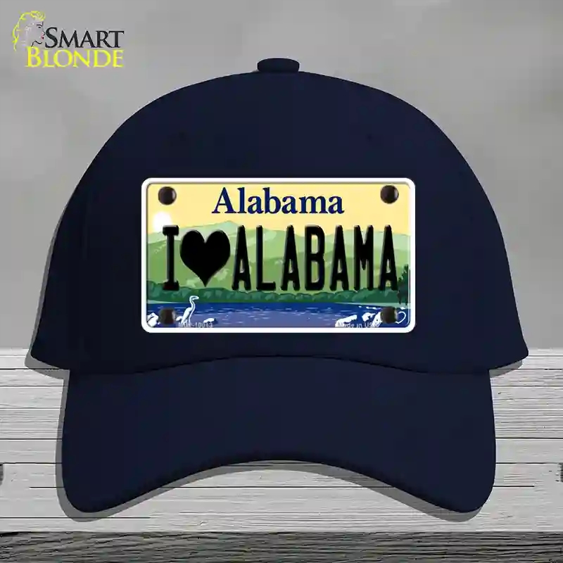 HAT20-MLP-10013 I Love Alabama Novelty License Plate Hat, Cotton - Navy