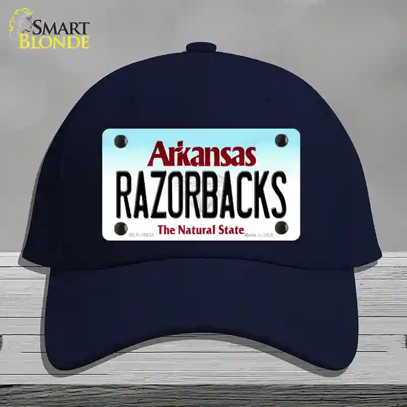 HAT20-MLP-10037 Razorbacks Arkansas Novelty License Plate Hat, Cotton - Navy