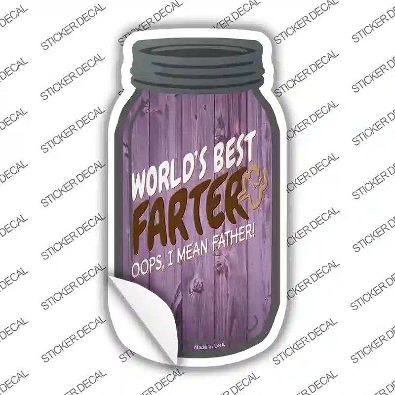 MJ-875s-S Best Farter Oops Novelty Mason Jar Sticker Decal, Small