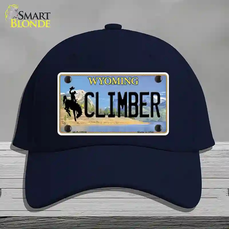 HAT20-MLP-10536 Climber Wyoming Novelty License Plate Hat, Cotton - Navy