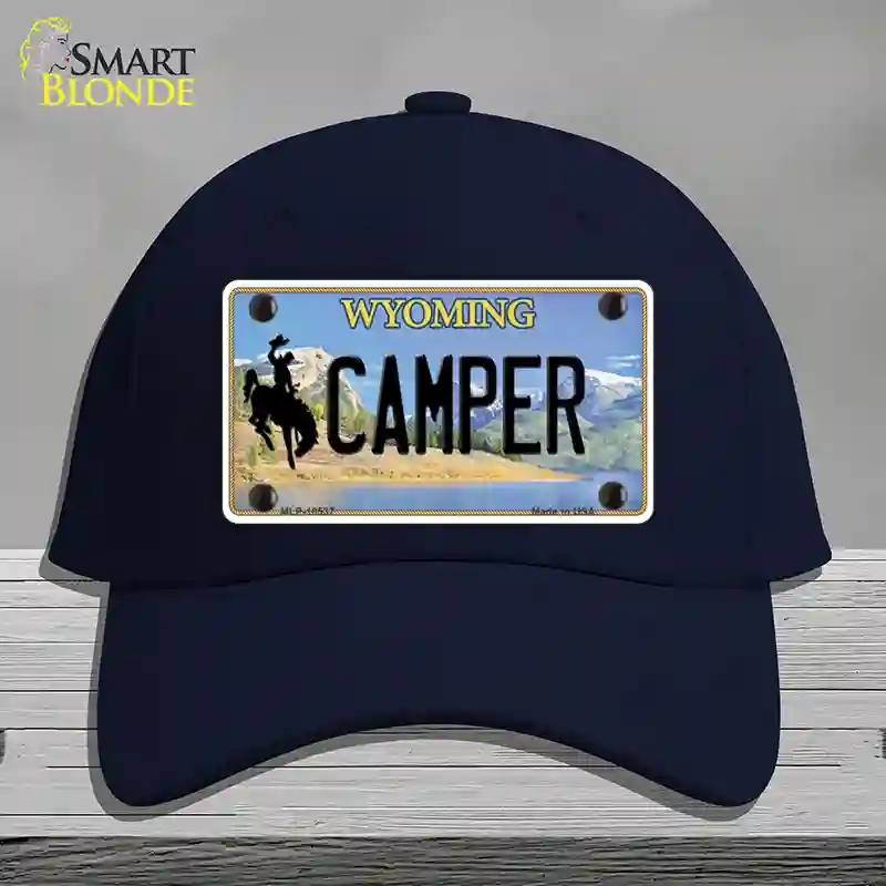 HAT20-MLP-10537 Camper Wyoming Novelty License Plate Hat, Cotton - Navy
