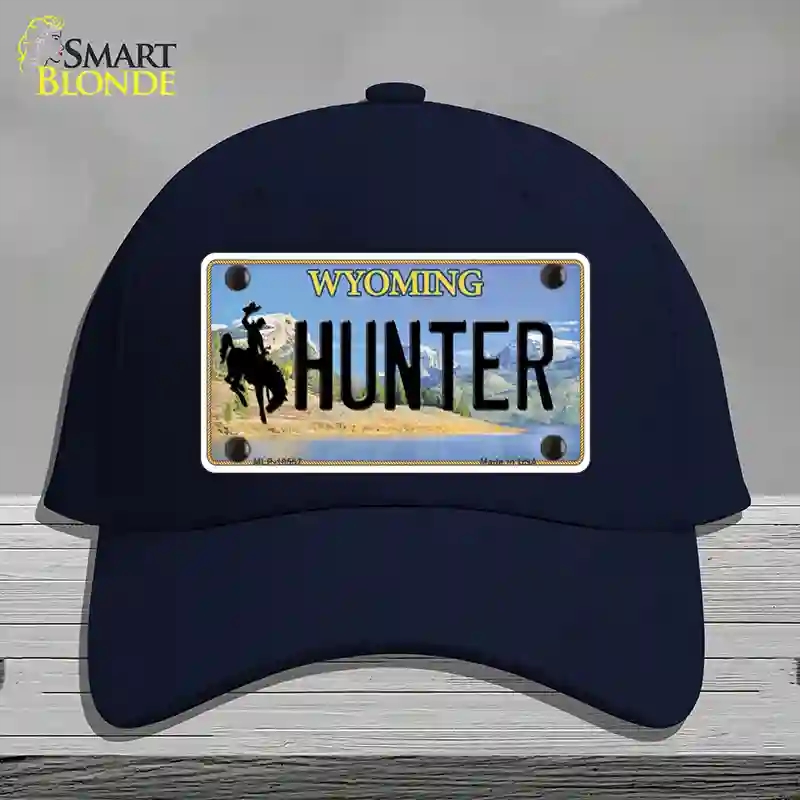 HAT20-MLP-10557 Hunter Wyoming Novelty License Plate Hat, Cotton - Navy