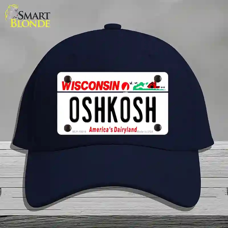 HAT20-MLP-10619 Oshkosh Wisconsin Novelty License Plate Hat, Cotton - Navy