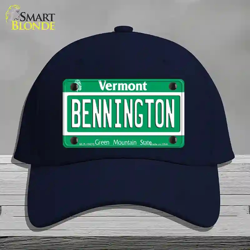 HAT20-MLP-10670 Bennington Vermont Novelty License Plate Hat, Cotton - Navy
