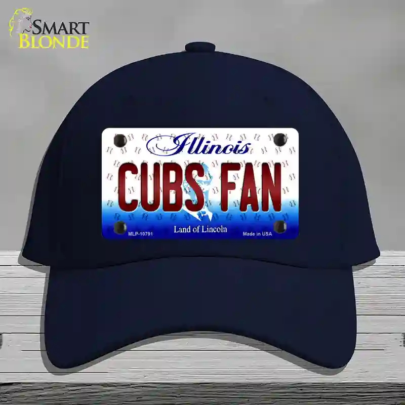 HAT20-MLP-10791 Cubs Fan Illinois Novelty License Plate Hat, Cotton - Navy