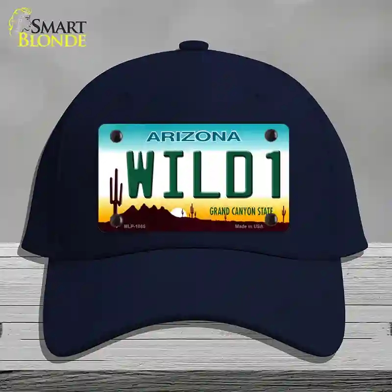 HAT20-MLP-1085 Wild 1 Arizona Novelty License Plate Hat, Cotton - Navy