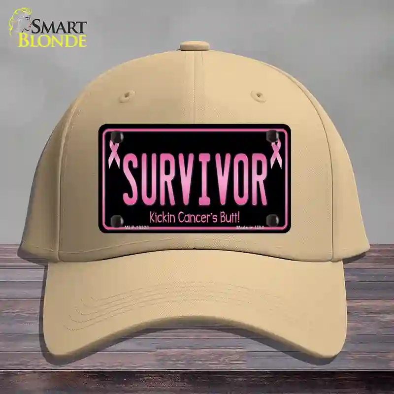 HAT22-MLP-10228 Survivor Novelty License Plate Hat, Cotton - Khaki