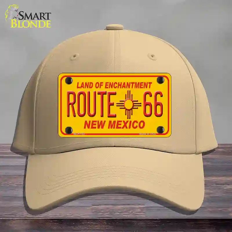 HAT22-MLP-103 Route 66   Mexico Novelty License Plate Hat, Cotton - Khaki