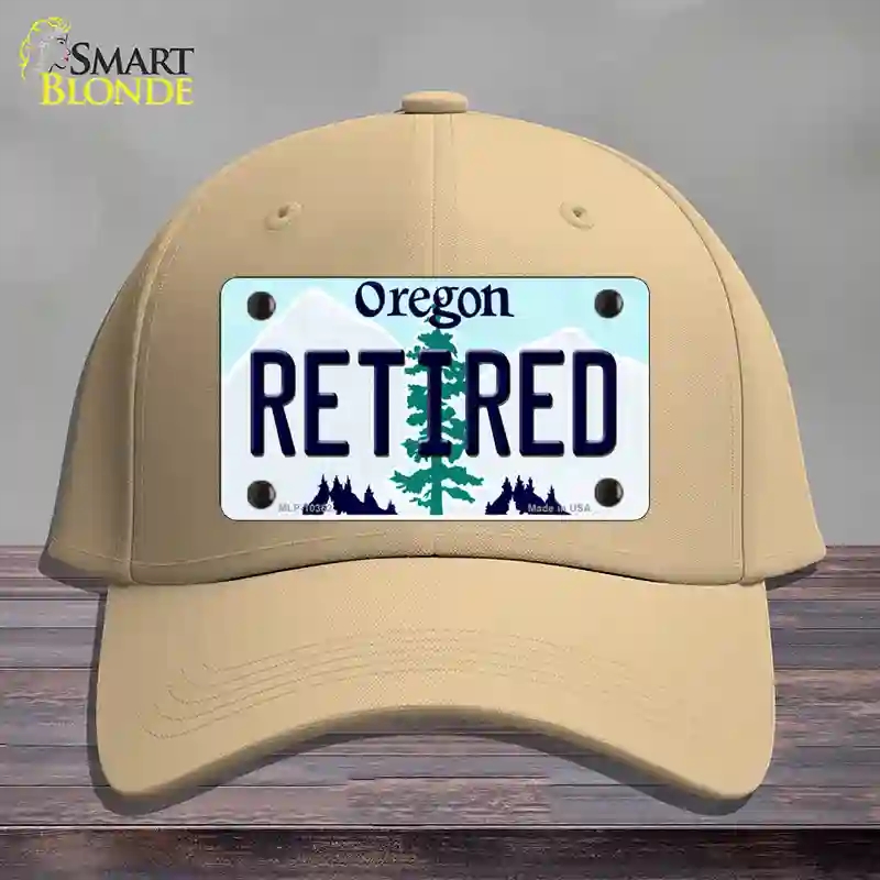 HAT22-MLP-10362 Retired Oregon Novelty License Plate Hat, Cotton - Khaki