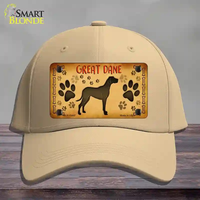 HAT22-MLP-10447 Great Dane Novelty License Plate Hat, Cotton - Khaki
