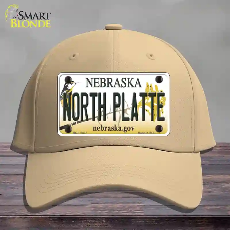 HAT22-MLP-10577 North Platte Nebraska Novelty License Plate Hat, Cotton - Khaki