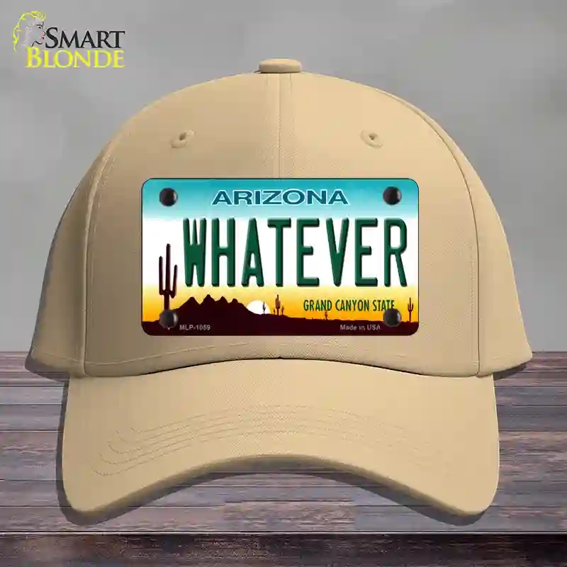 HAT22-MLP-1059 Whatever Arizona Novelty License Plate Hat, Cotton - Khaki