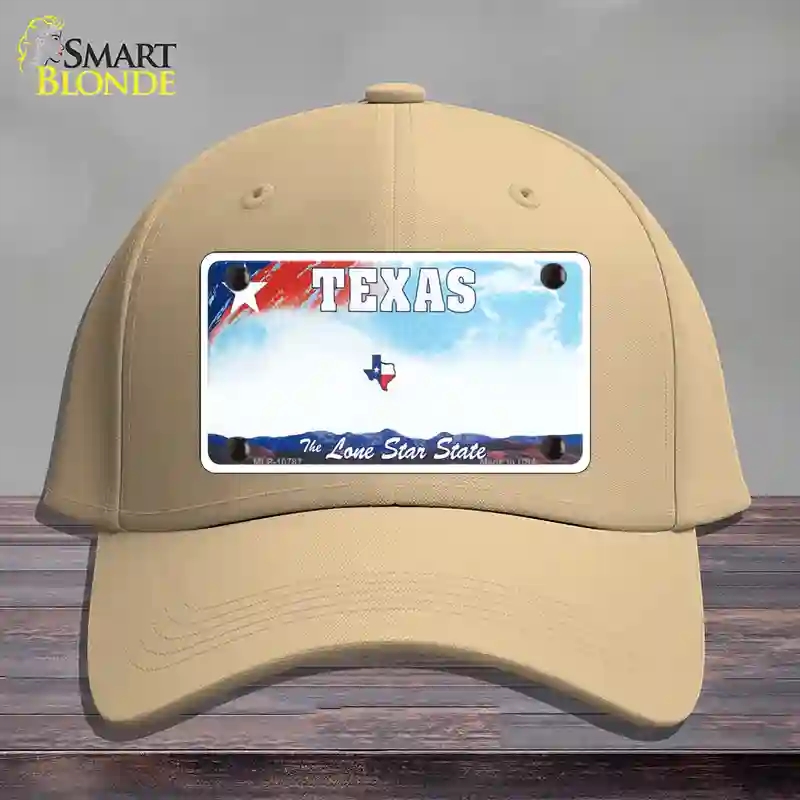 HAT22-MLP-10787 Texas   State Novelty License Plate Hat, Cotton - Khaki