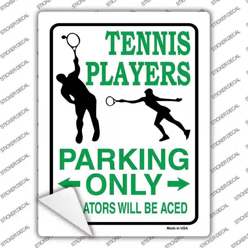 P-843s-L Tennis Player Only Novelty Rectangle Sticker Decal, Large
