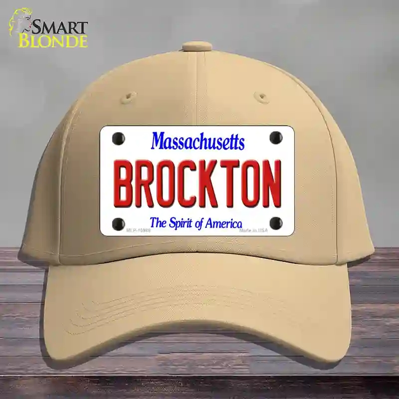 HAT22-MLP-10988 Brockton Massachusetts Novelty License Plate Hat, Cotton - Khaki
