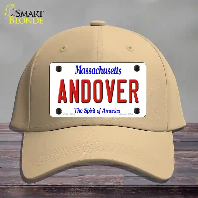 HAT22-MLP-10990 Andover Massachusetts Novelty License Plate Hat, Cotton - Khaki