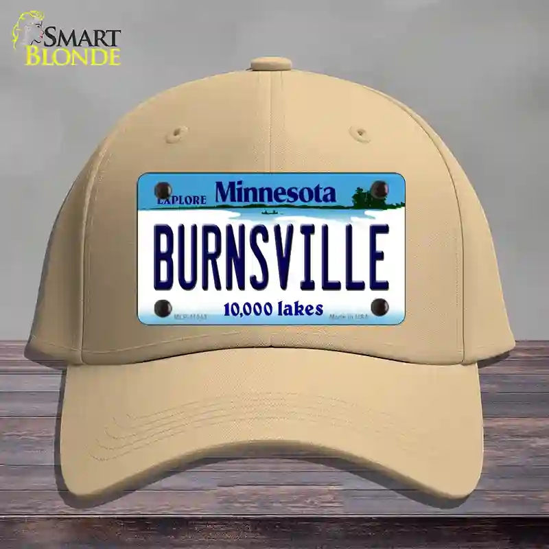 HAT22-MLP-11043 Burnsville Minnesota State Novelty License Plate Hat, Cotton - Khaki