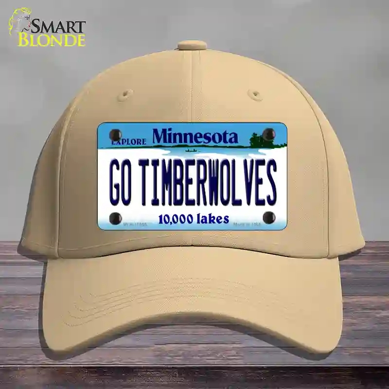 HAT22-MLP-11055 Go Timberwolves Minnesota State Novelty License Plate Hat, Cotton - Khaki