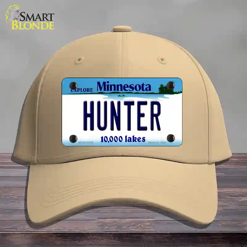 HAT22-MLP-11076 Hunter Minnesota State Novelty License Plate Hat, Cotton - Khaki
