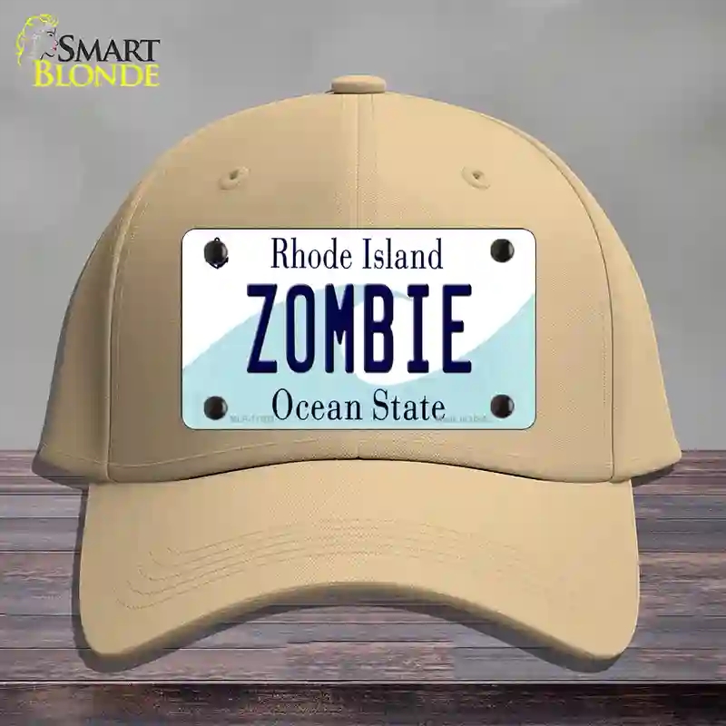 HAT22-MLP-11203 Zombie Rhode Island State Novelty License Plate Hat, Cotton - Khaki