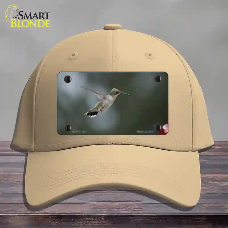 HAT22-MLP-11243 Hummingbird in Flight Novelty License Plate Hat, Cotton - Khaki