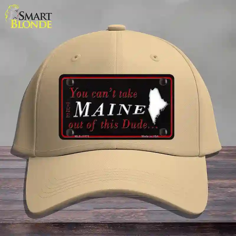 HAT22-MLP-11273 Maine Dude Novelty License Plate Hat, Cotton - Khaki