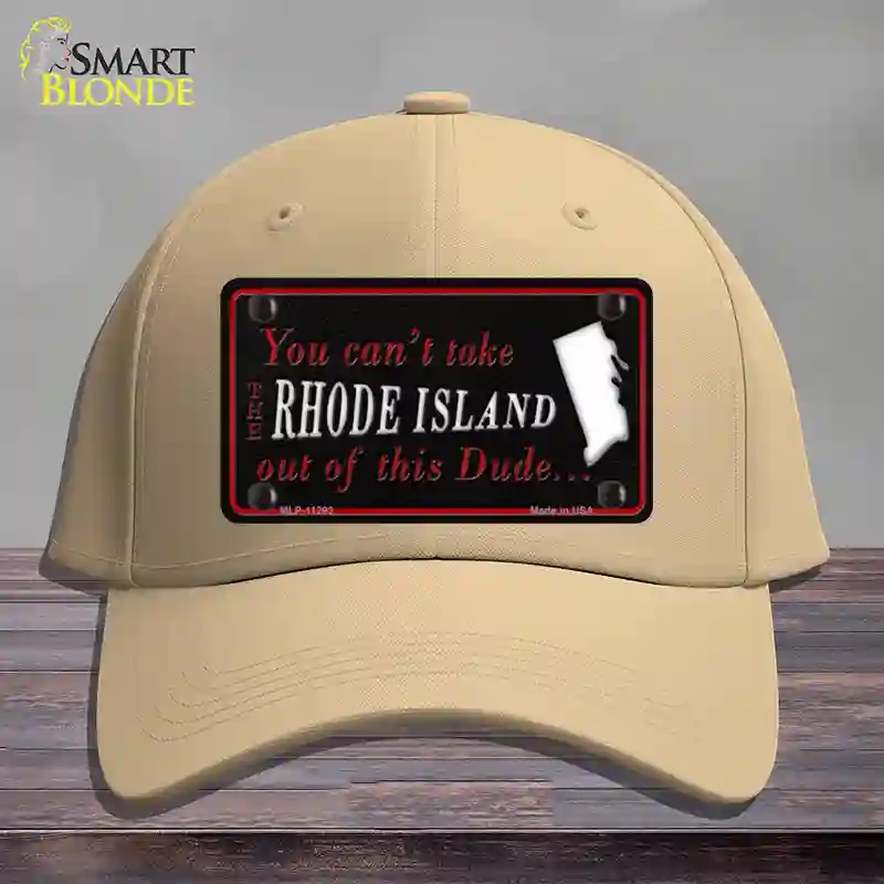HAT22-MLP-11293 Rhode Island Dude Novelty License Plate Hat, Cotton - Khaki
