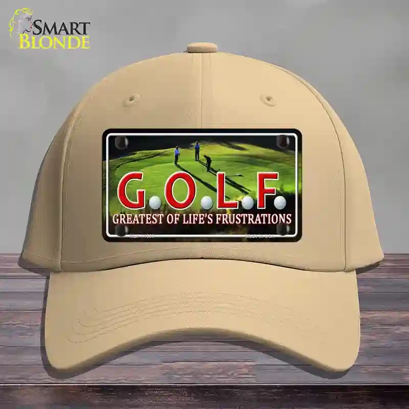 HAT22-MLP-11680 Golf Novelty License Plate Hat, Cotton - Khaki