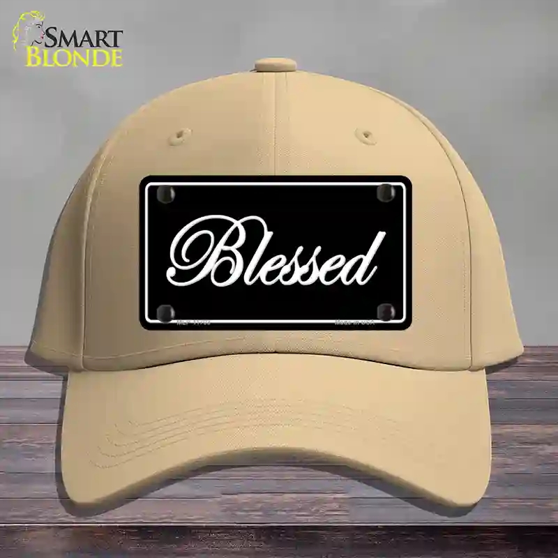 HAT22-MLP-11703 Blessed Black Novelty License Plate Hat, Cotton - Khaki