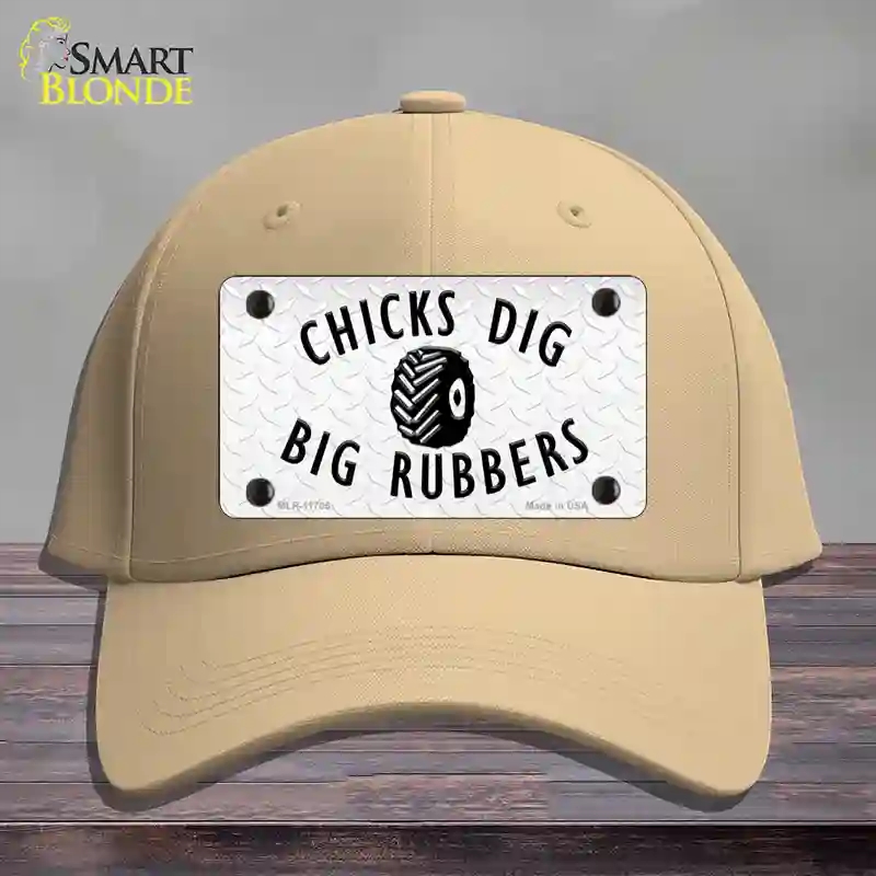 HAT22-MLP-11705 Chicks Dig Big Rubbers Novelty License Plate Hat, Cotton - Khaki