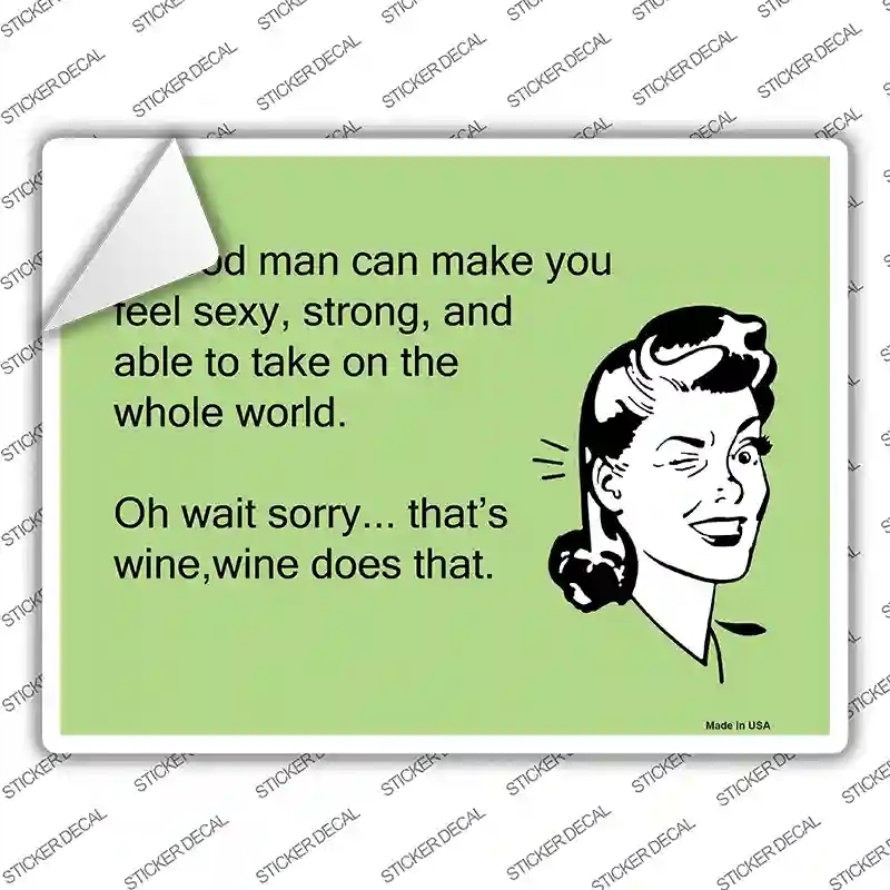 P-917s-L Wine Does That Novelty Rectangle Sticker Decal, Large