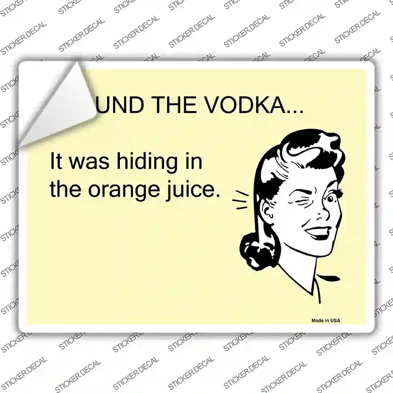 P-928s-L I Found the Vodka Novelty Rectangle Sticker Decal, Large