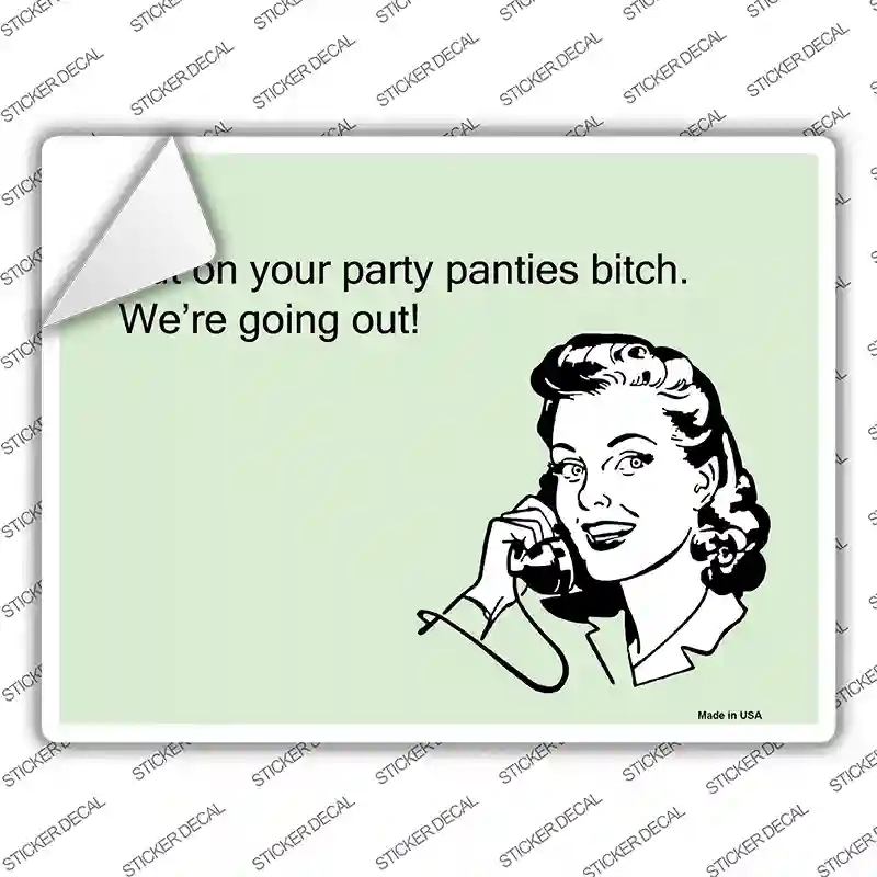 P-966s-XL Party Panties Novelty Rectangle Sticker Decal, Extra Large