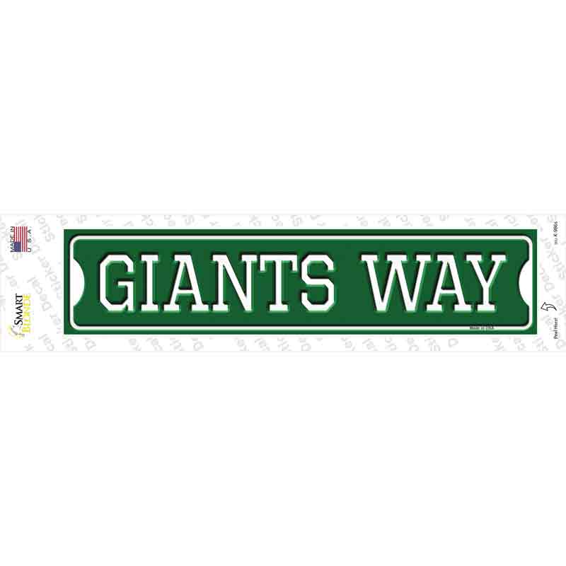 K-986s-M Giants Way Novelty Narrow Sticker Decal, Medium