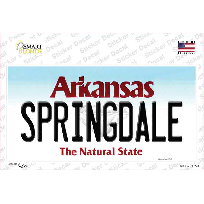 LP-10029s-M Springdale Arkansas Novelty Sticker Decal, Medium