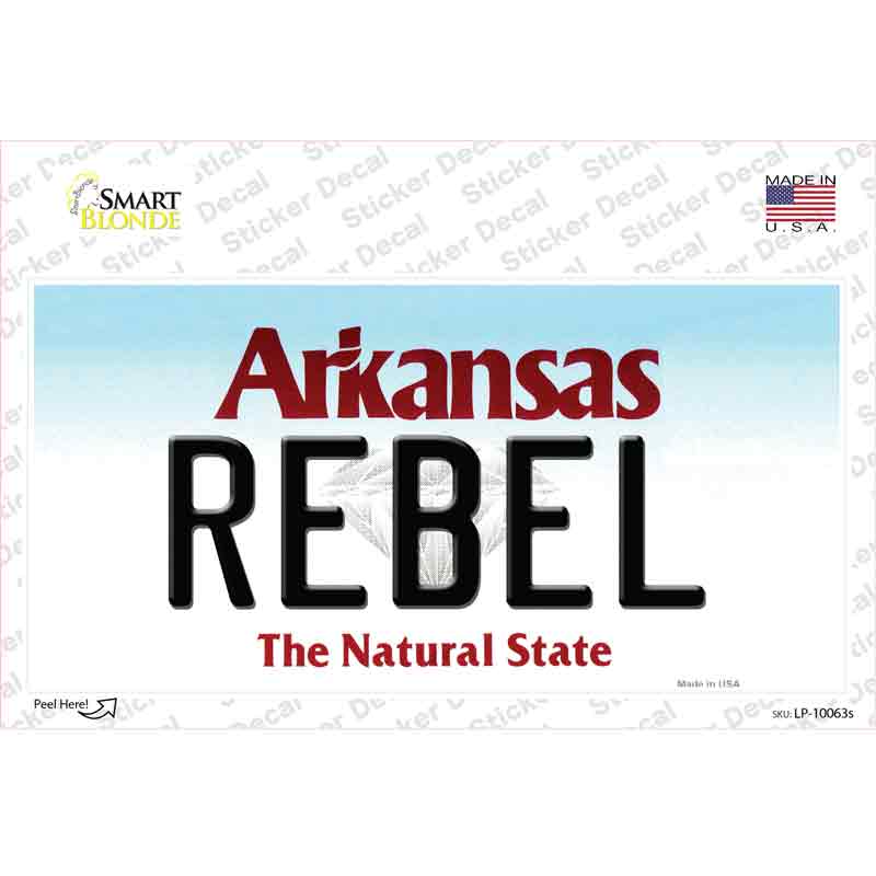LP-10063s-M Rebel Arkansas Novelty Sticker Decal, Medium