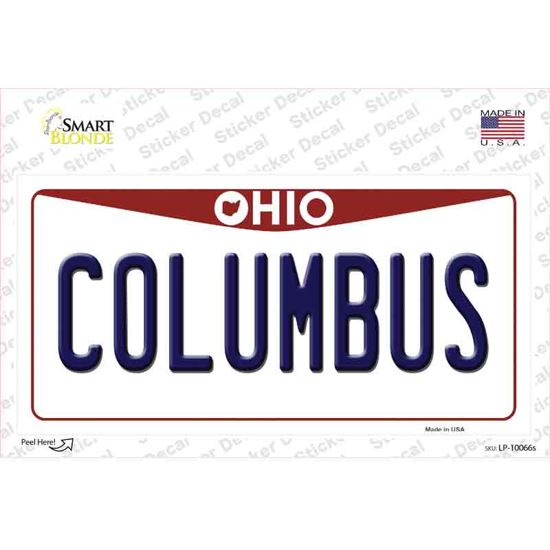 LP-10066s-M Columbus Ohio Novelty Sticker Decal, Medium