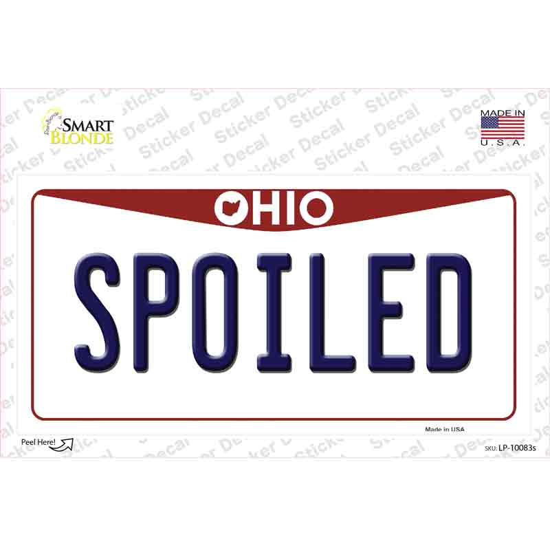 LP-10083s-M Spoiled Ohio Novelty Sticker Decal, Medium