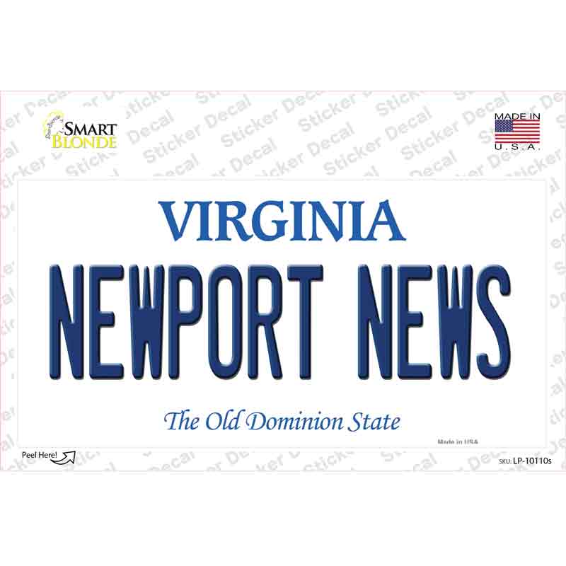LP-10110s-M  port  s Virginia Novelty Sticker Decal, Medium
