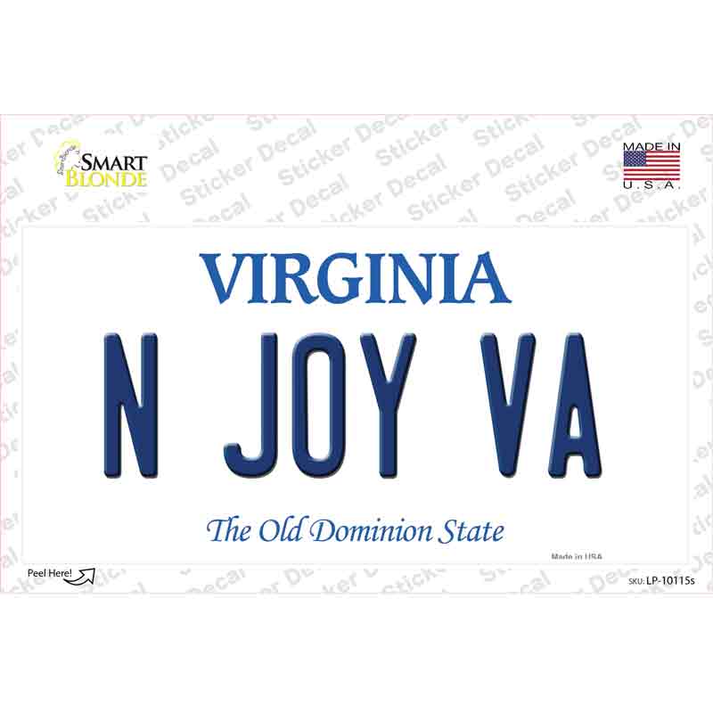 LP-10115s-M N Joy VA Virginia Novelty Sticker Decal, Medium