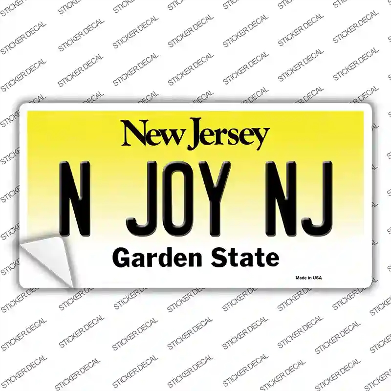 LP-10158s-S N Joy NJ   Jersey Novelty Sticker Decal, Small