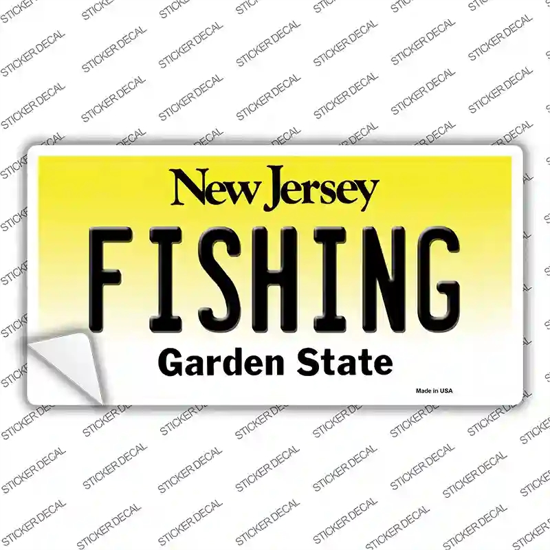 LP-10167s-S Fishing   Jersey Novelty Sticker Decal, Small
