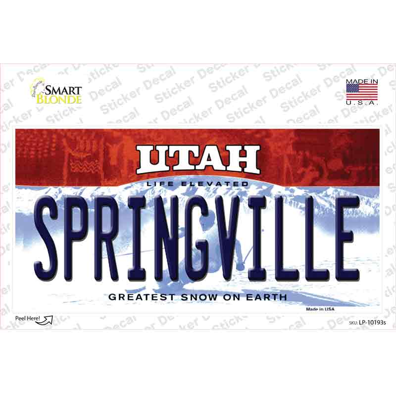 LP-10193s-M Springville Utah Novelty Sticker Decal, Medium